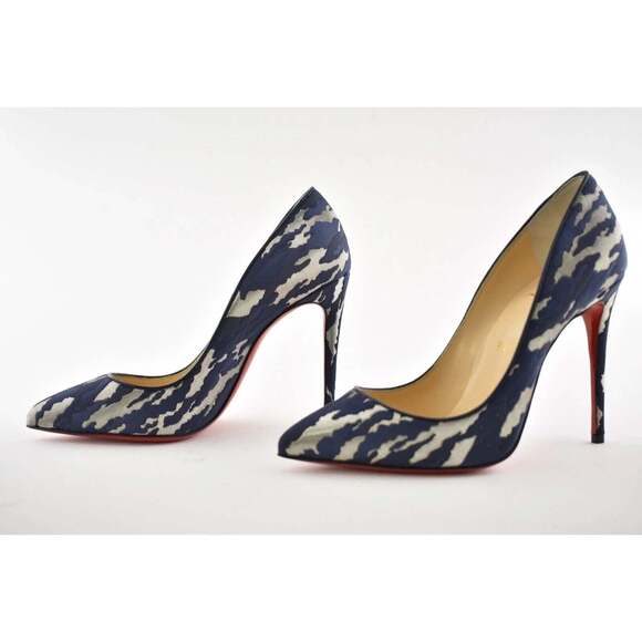 Christian Louboutin Pigalle Follies 100 Blue Camo JQ Camouloubi Heel Pump 37.5 - Picture 9 of 12